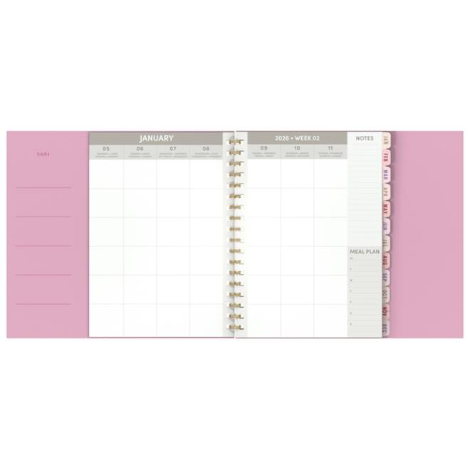 Familieagenda 2026 Lannoo 180x240 Flowers bouquet 7dag/2pag roze