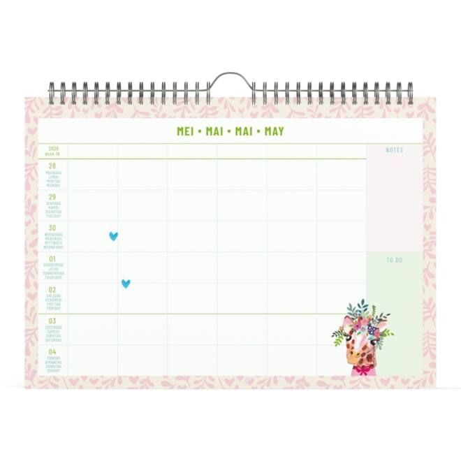 Familiekalender 2026 Lannoo 310x220 Paper Salad 7dagen/1pagina