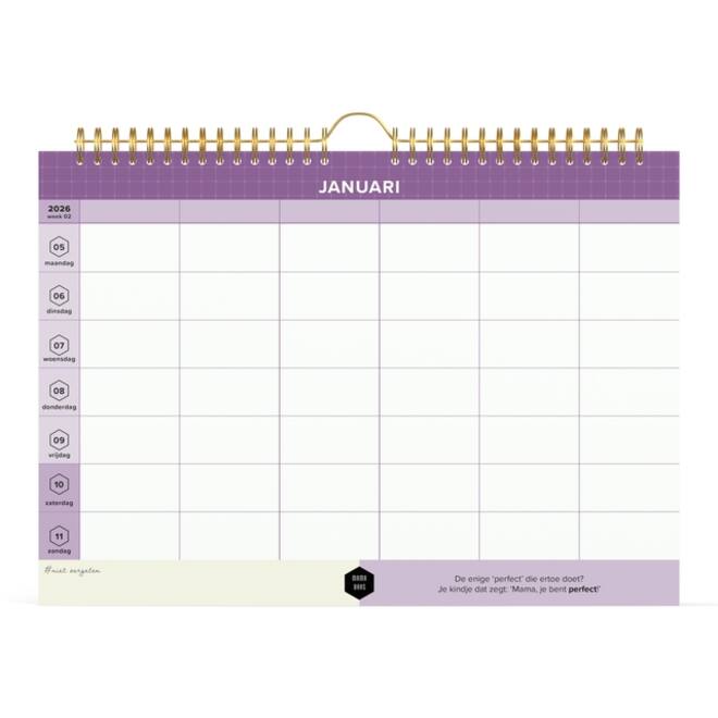 Familiekalender 2026 Lannoo 310x220 Mama Baas 7dagen/1pagina