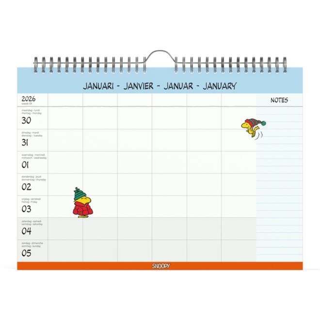 Familiekalender 2026 Lannoo 310x220 Peanuts 7dagen/1pagina