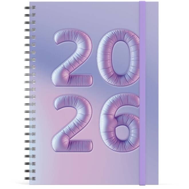 Familiekalender 2026 Lannoo A5 Bubblicious 7d/2p lila