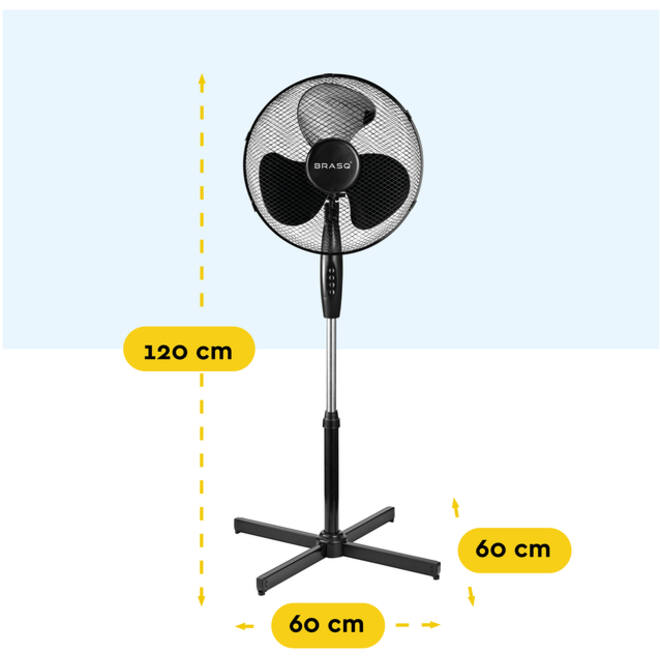 Statiefventilator BRASQ F300 Ø 40cm zwart