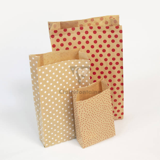 Cadeauzak Clairefontaine16x30x5cm kraft sterren 50 stuks