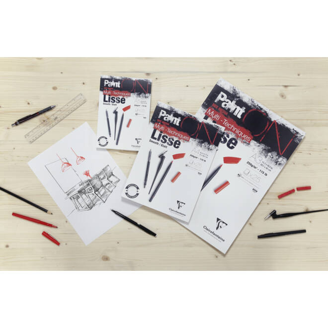 Tekenblok Clairefontaine Paint On A5 glad 25 vel 250gr wit