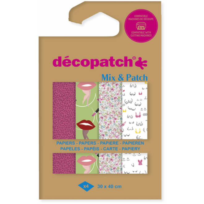 Hobbypapier Décopatch 30x40cm set à 4 vel thema Ode aan de vrouw