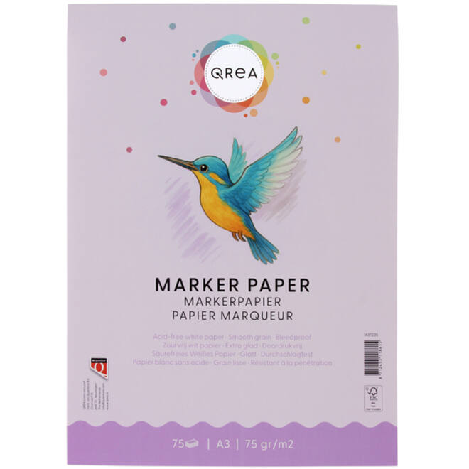 Markerblok Qrea A3 75gram 75vel