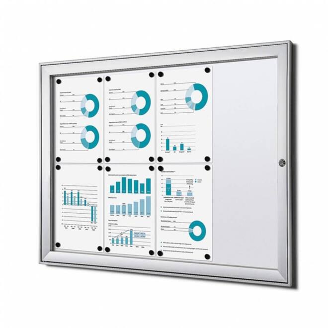 Vitrinebord Quantore luxe 8x A4 B1 gecertificeerd zilver