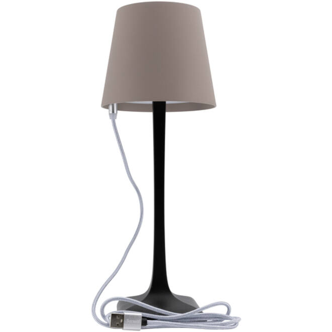 Tafellamp Securit Milano LED oplaadbaar dimbaar taupe-zwart
