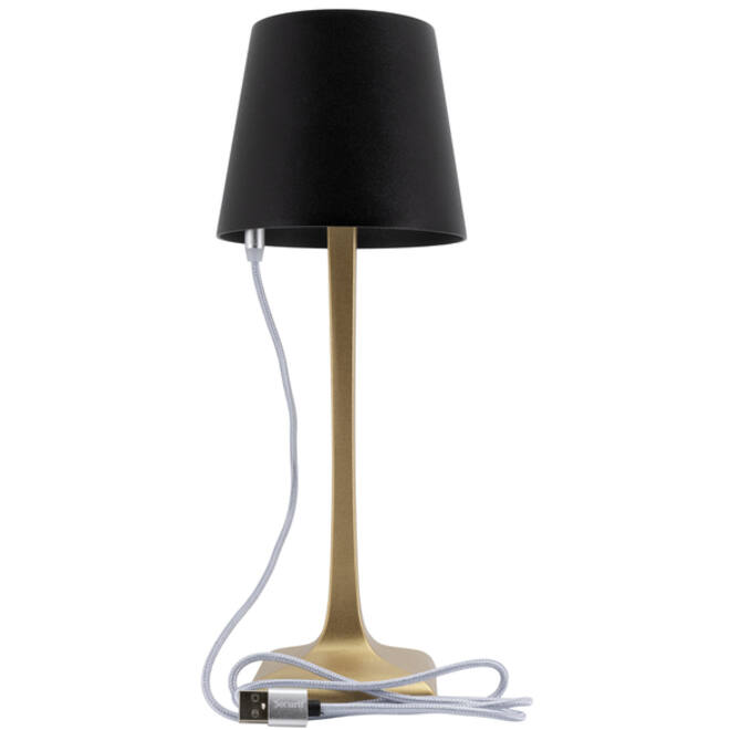 Tafellamp Securit Roma LED oplaadbaar dimbaar zwart-goud