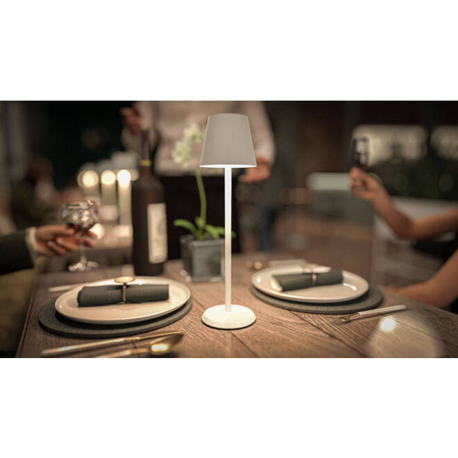 Tafellamp Securit Feline LED oplaadbaar dimbaar wit