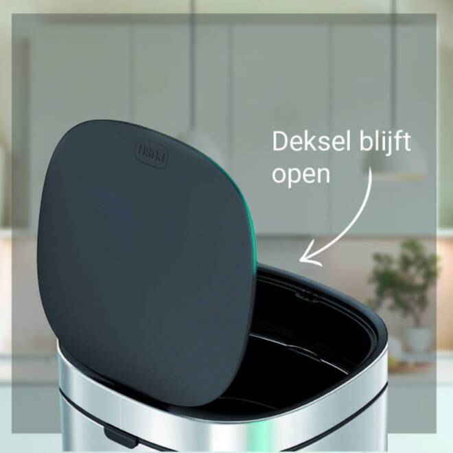 Afvalbak Desq Touch 50 liter RVS zilver
