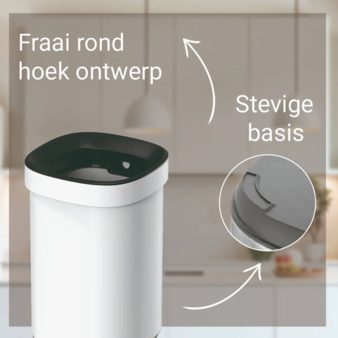 Afvalbak Desq open inworp 20 liter metaal wit