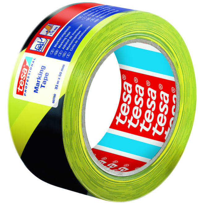 Markeringstape tesa® Professional 60760 PV1 50mmx33m geel-zwart