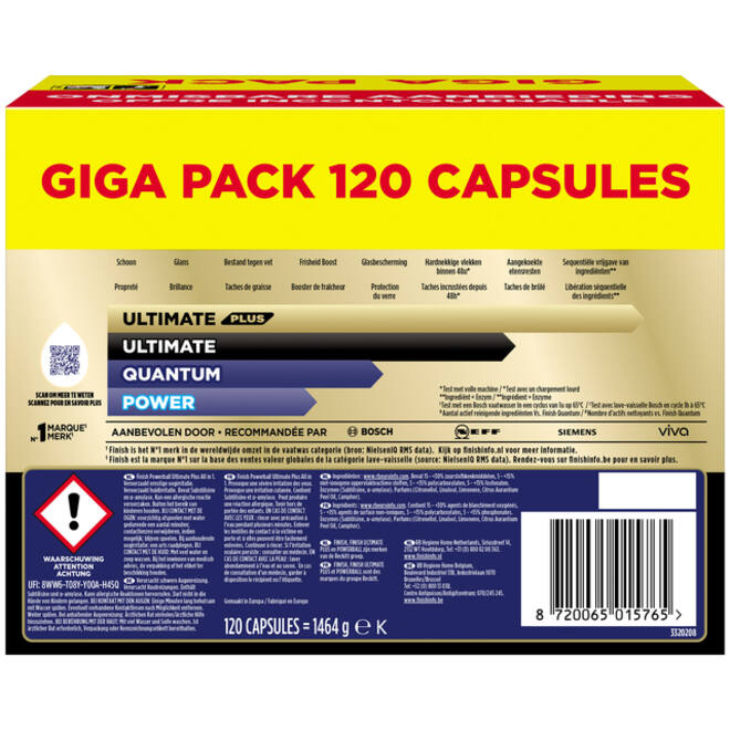 Vaatwastabletten Finish Ultimate plus 120 stuks gigapack