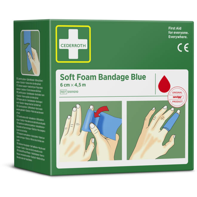 Bandage Cederroth Soft Foam 6cmx4,5m blauw