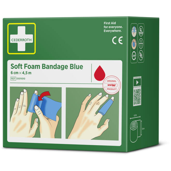 Bandage Cederroth Soft Foam 6cmx4,5m blauw