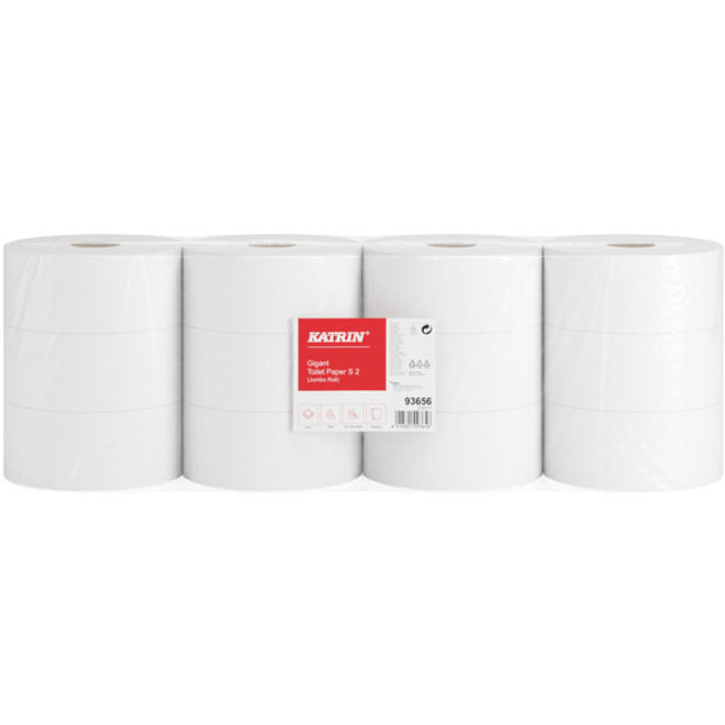 Toiletpapier Katrin Gigant S jumbo klein 2-laags 150m wit 93656