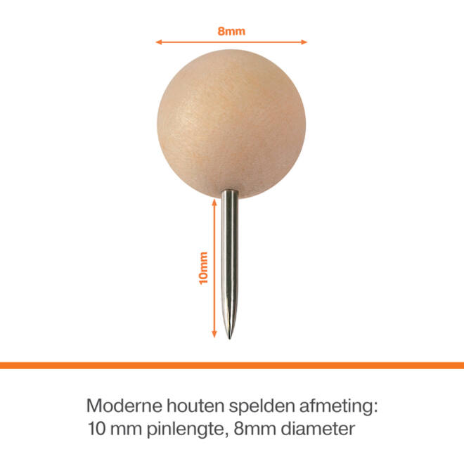 Punaises Nobo hout voor memobord 40 stuks