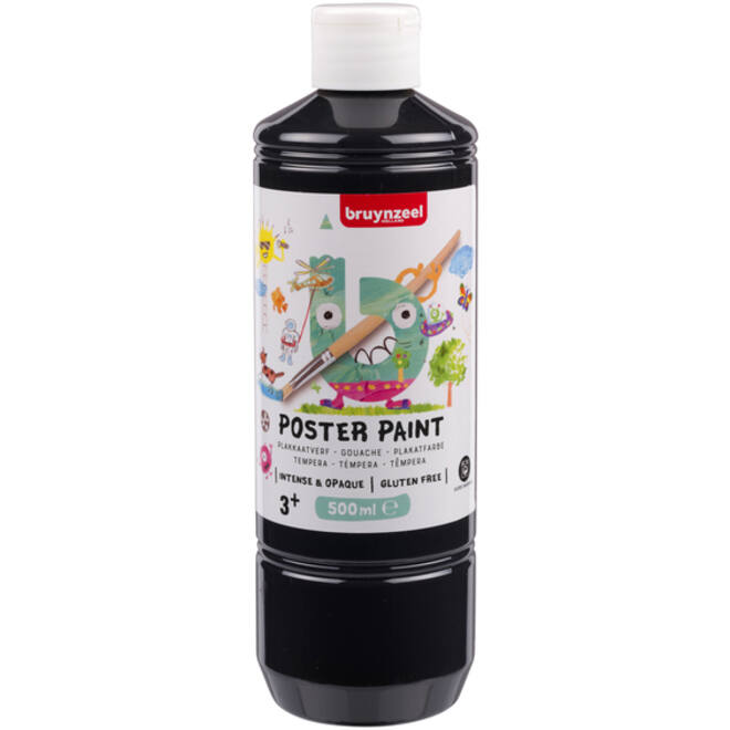 Plakkaatverf Bruynzeel fles à 500ml zwart