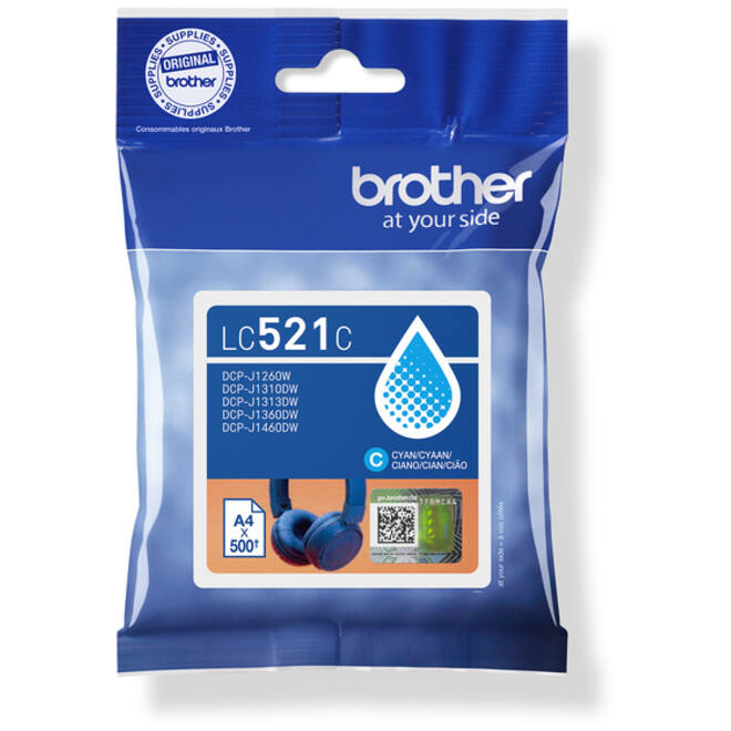Inktcartridge Brother LC-521C blauw