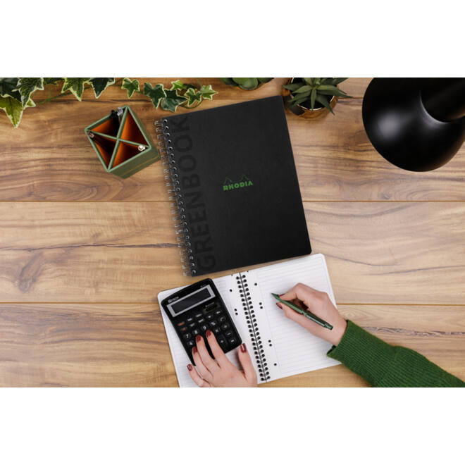 Notitieboek Rhodia Greenbook recycled A4+ lijn 160 pagina's 90gr hc