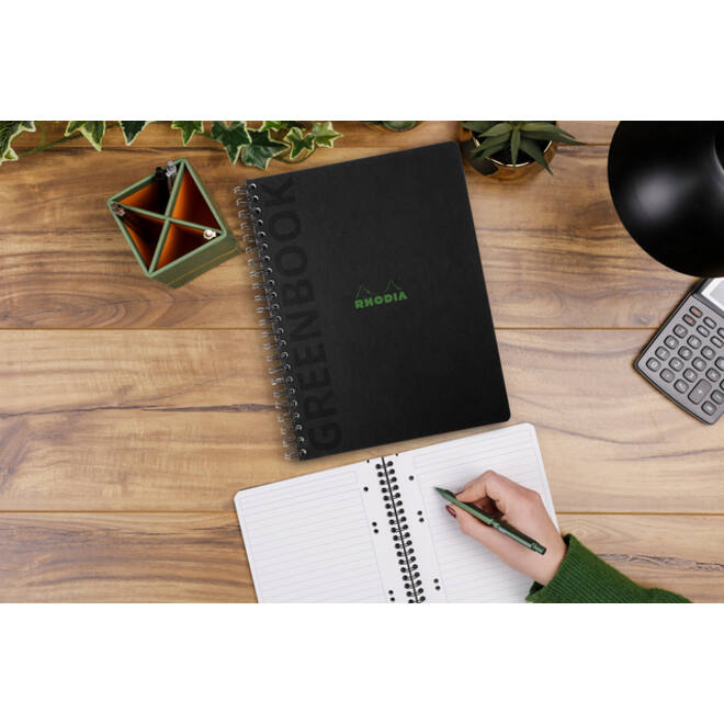 Notitieboek Rhodia Greenbook recycled A4+ lijn 160 pagina's 90gr hc