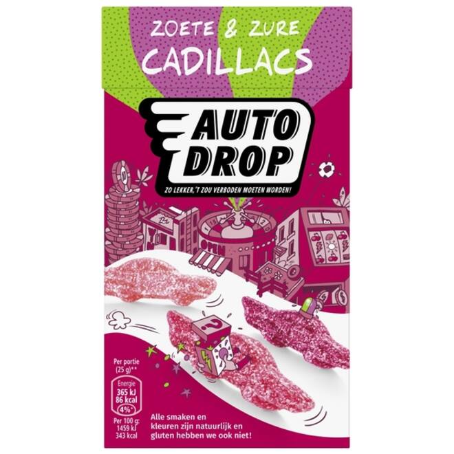 Autodrop zoete en zure Cadillacs pak 270gr