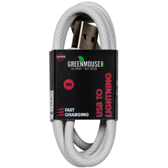 Kabel Green Mouse USB-A to Lightning data Woven 1m