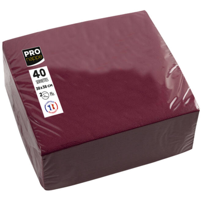 Servet Pronappe 1/4 vouw 2-laags 380x380mm 40 vel bordeauxrood