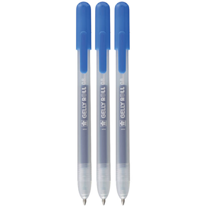 Gelschrijver Sakura Gelly Roll Classic 08 klikfunctie set à 3 stuks blauw