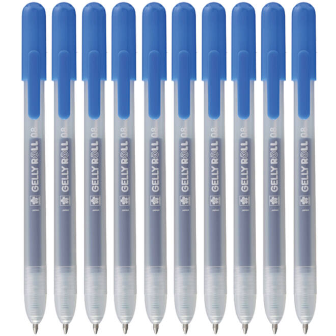Gelschrijver Sakura Gelly Roll Classic 08 klikfunctie set à 10 stuks blauw