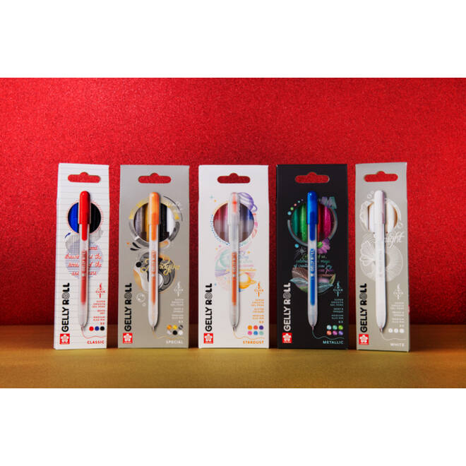 Gelschrijver Sakura Gelly Roll Special 08 klikfunctie set à 3 kleuren zilver