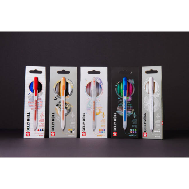 Gelschrijver Sakura Gelly Roll Classic 08 klikfunctie set à 3 stuks wit