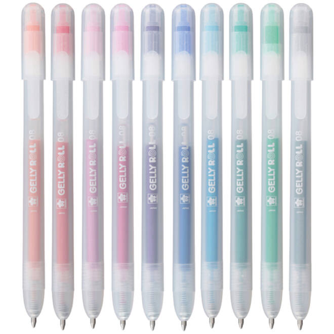 Gelschrijver Sakura Gelly Roll Stardust 08 klikfunctie set à 10 kleuren