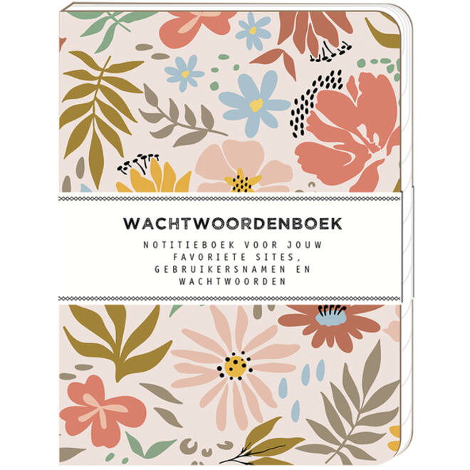 Wachtwoordenboek Interstat softcover 144vel 120x160mm Soft Floral