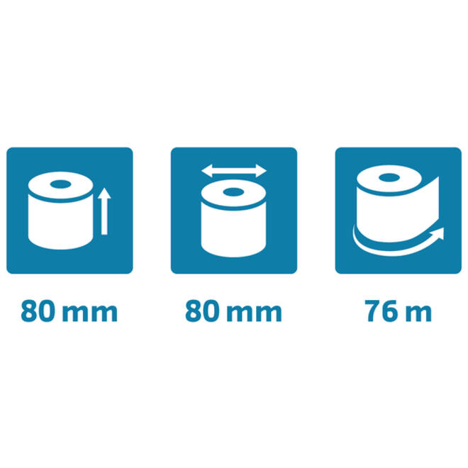 Telrol Exacompta 80mmx76m kern Ø12mm SafeContact thermisch