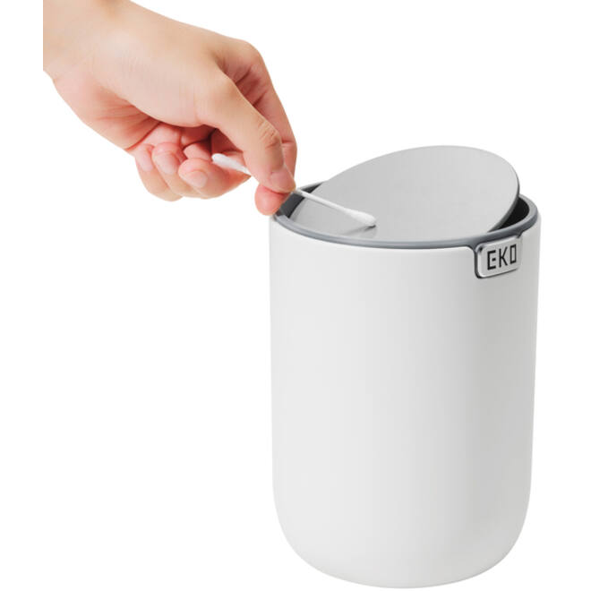 Afvalbak EKO Fandy 2 tafelmodel met swingdeksel 1,5 liter wit