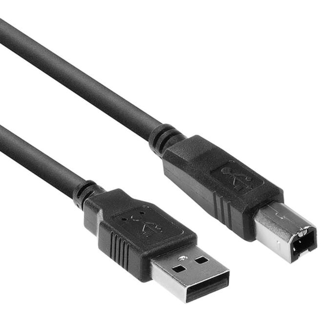 Kabel ACT USB USB-B 2.0 M zwart 1.8 meter