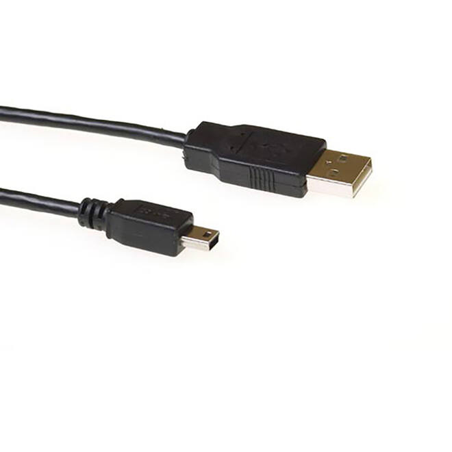 Kabel ACT USB USB mini-B 2.0 M 5pin zwart 1.8 meter
