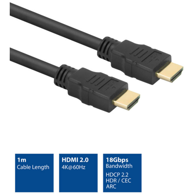 Kabel ACT HS v2.0 HDMI-A male - HDMI-A male (AWG30) 1 meter