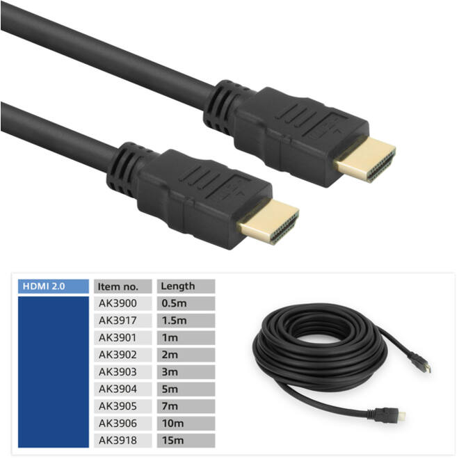 Kabel ACT HDMI ETH4K M/M zwart 2 meter