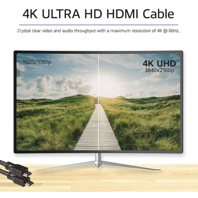 Kabel ACT HDMI ETH4K M/M zwart 2 meter