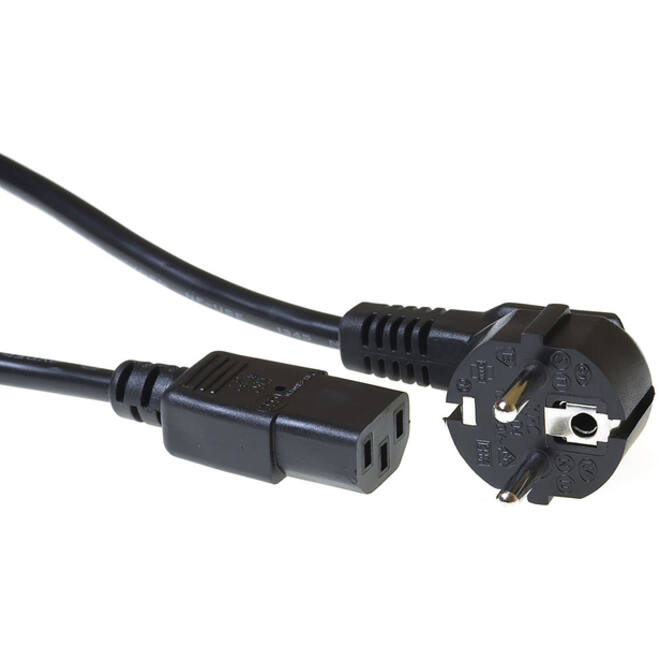 Kabel ACT Netsnoer CEE 7/7 male - C13 zwart 3 meter