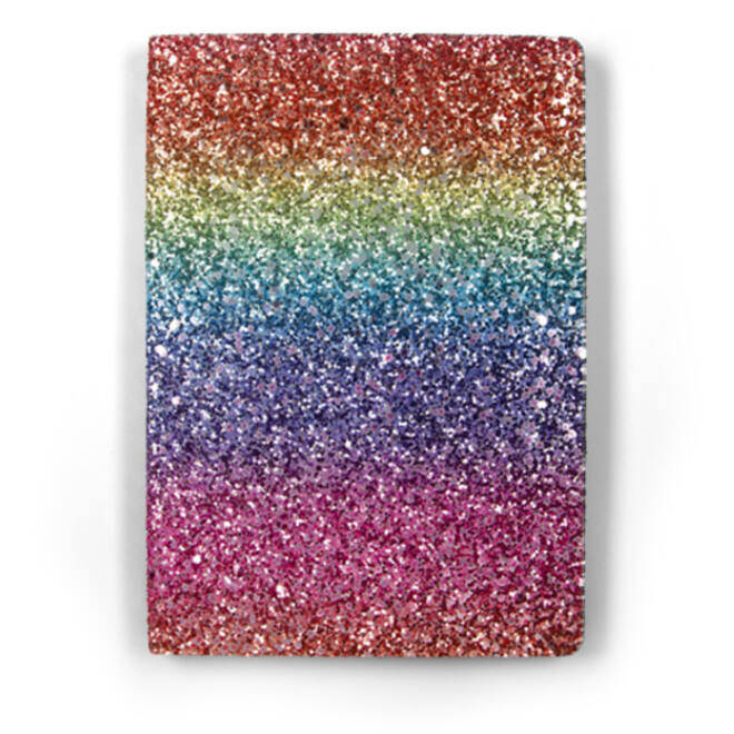 Notitieboek Paperclip Rainbow A5 lijn 96 vel 100gr glitter