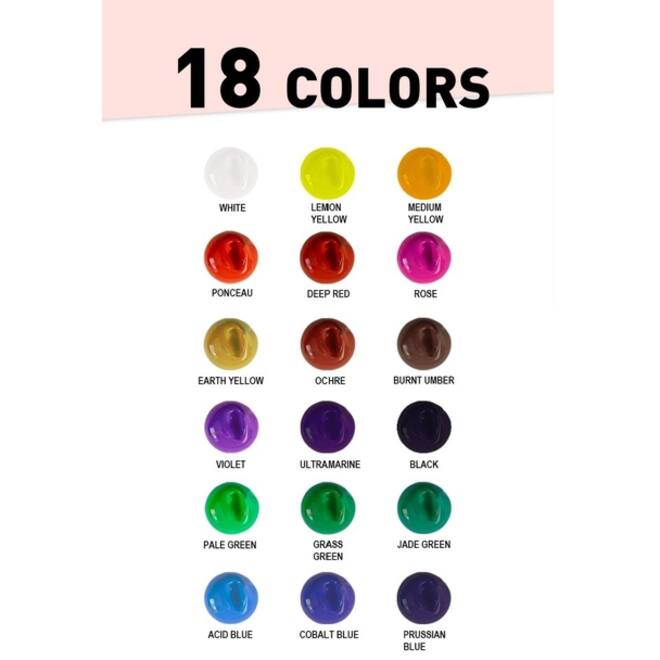 Gouache HIMI 18 kleuren 30gr opbergbox roze