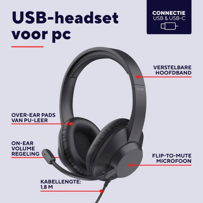 Hoofdtelefoon Trust Ayda Max USB