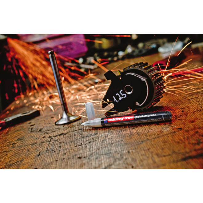 Paintmarker edding 791 op alcoholbasis 1-2mm wit