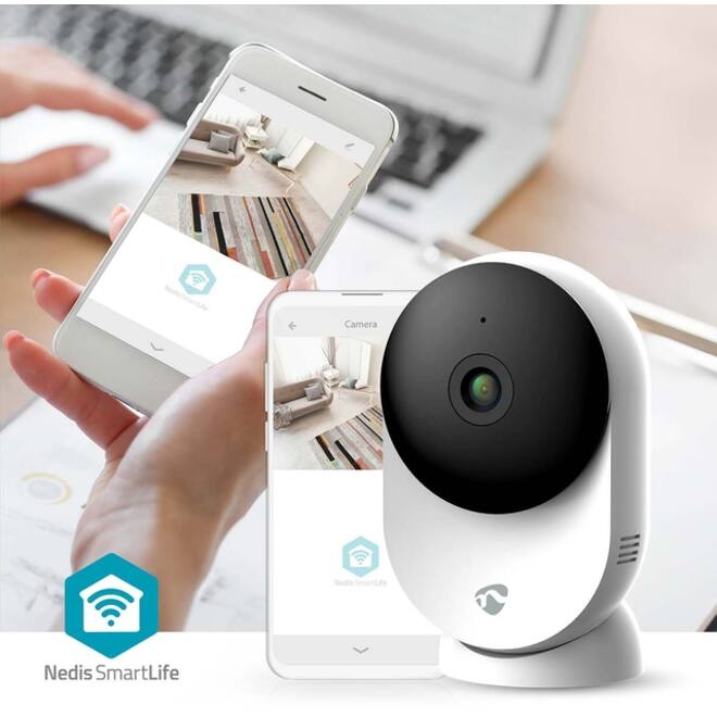 Beveiligingscamera Nedis Smartlife Wifi indoor 3MP Full HD 1296p wit