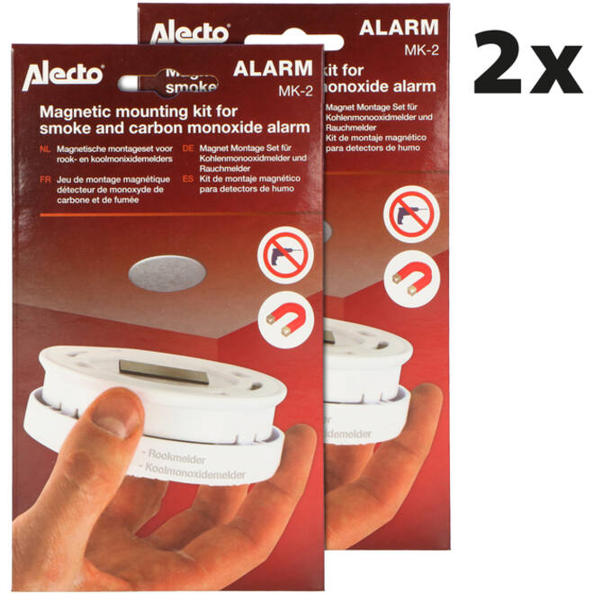 Montageset Alecto voor rookmelders magneetplaat 2 stuks MK-2 TWIN