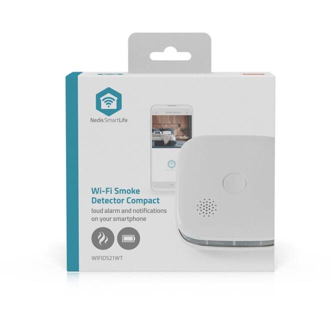 Rookmelder Nedis Smartlife Wifi 10 jaar sensor wit